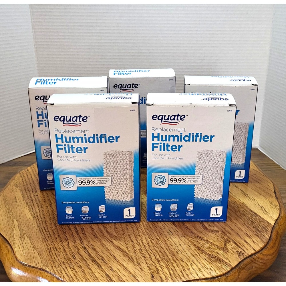 Equate Replacement Cool Mist Humidifier Filter Antimicrobial Set of 5 EQ2119-UL